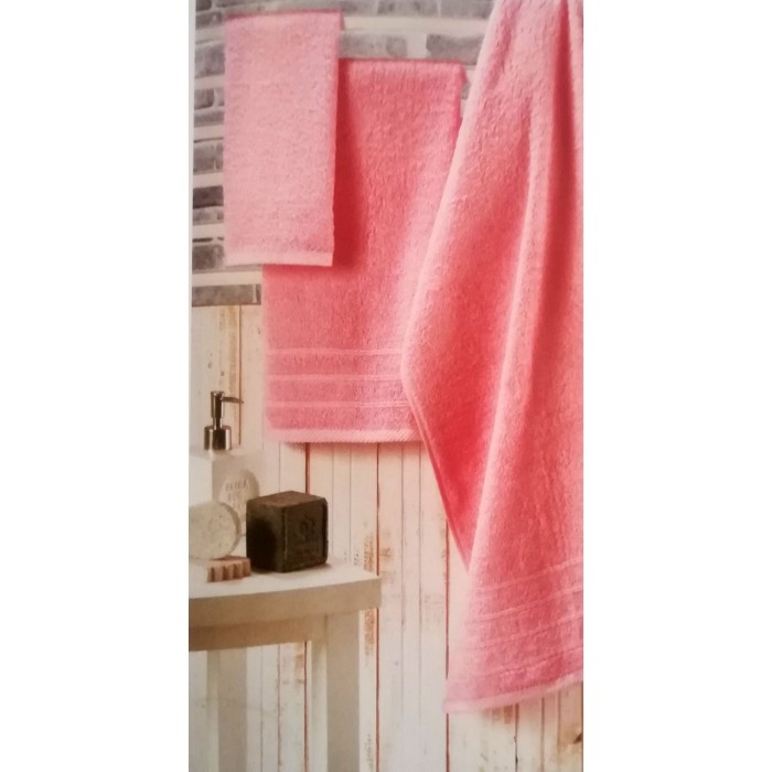 Σετ βαμβακερές πετσέτες 3 τεμαχίων (Ροζ)
